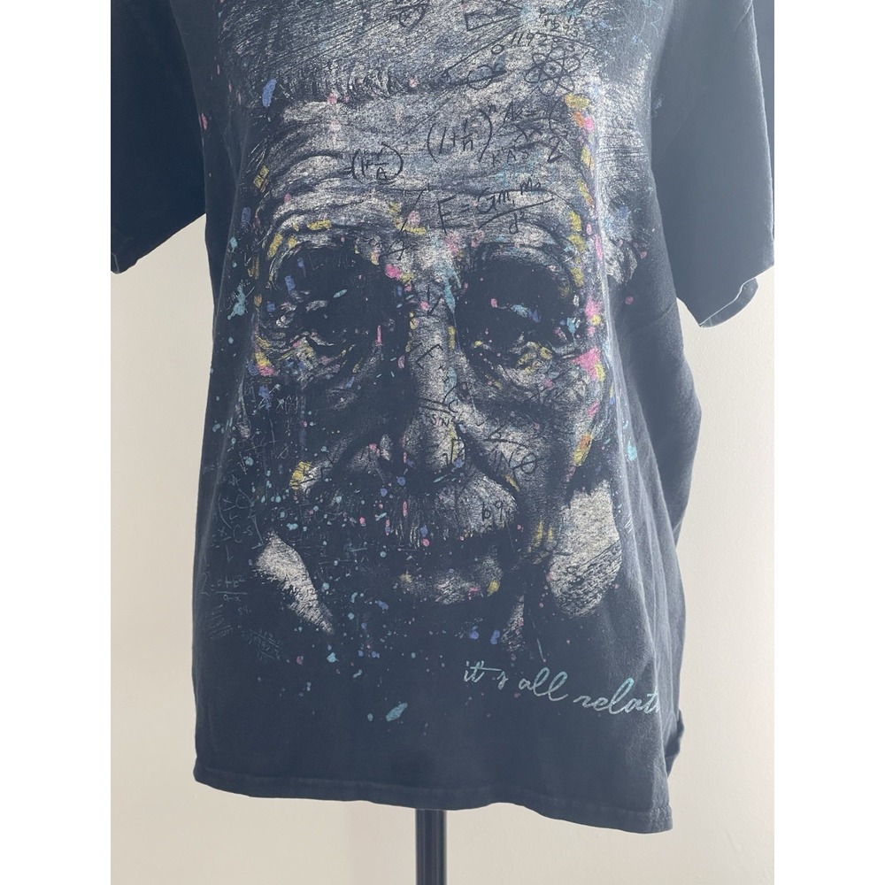Get Down Art M Albert Einstein It's All Relative Short Sleeve T-Shirt Black 393 - Picture 3 of 7